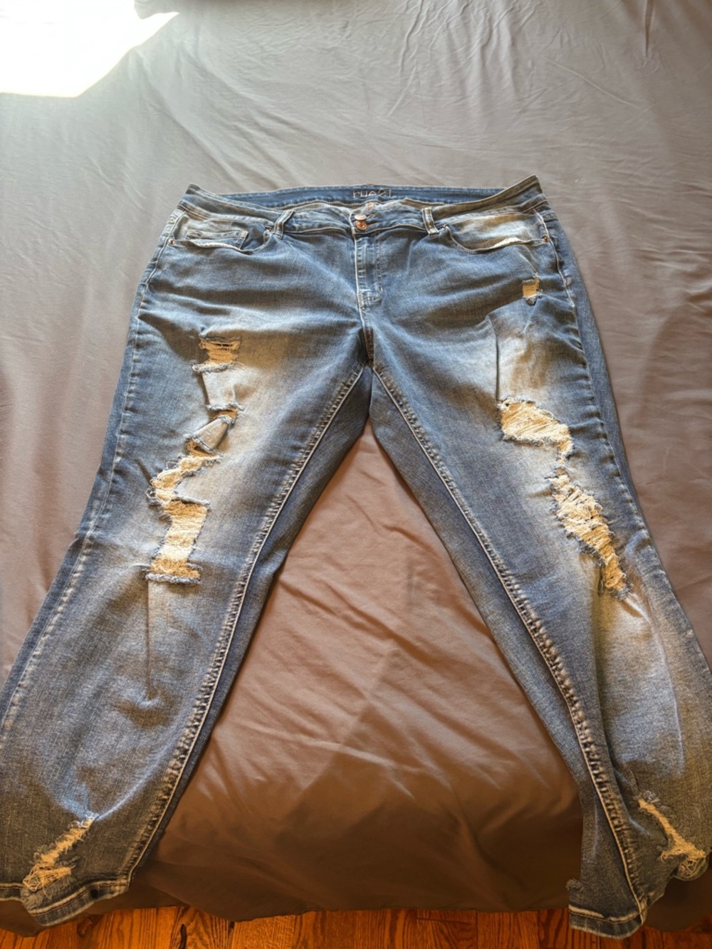 Rue21 Women’s Distressed Blue Boyfriend Jeans